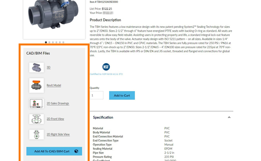 Product CAD/BIM on left